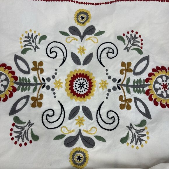 IKEA Akerkulla Lot of 2 Pillow Covers 20x24" Embroidered Floral Scandi Button - Picture 6 of 10